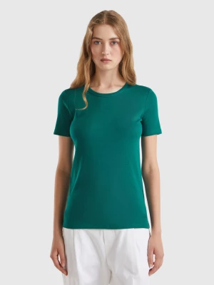 Benetton, Long Fiber Cotton T-shirt, size XS, Dark Green, Women United Colors of Benetton