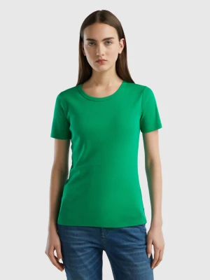 Benetton, Long Fiber Cotton T-shirt, size XS, Green, Women United Colors of Benetton