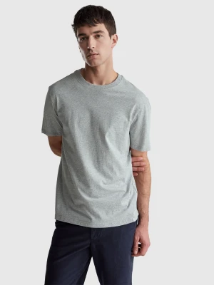 Benetton, Long Fiber Cotton T-shirt, Size: XS, Light Gray, Men United Colors of Benetton