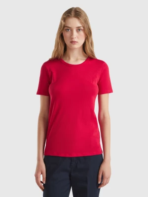 Benetton, Long Fiber Cotton T-shirt, size XXS, Red, Women United Colors of Benetton