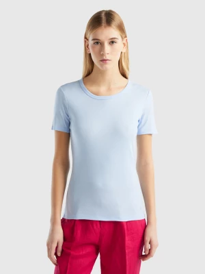Benetton, Long Fiber Cotton T-shirt, size XXS, Sky Blue, Women United Colors of Benetton