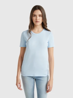 Benetton, Long Fiber Cotton T-shirt, size XXS, Sky Blue, Women United Colors of Benetton