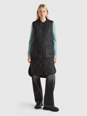 Benetton, Long Nylon Vest, size , Black, Women United Colors of Benetton