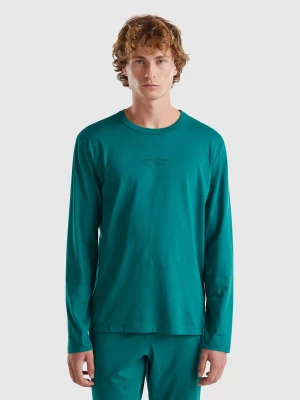 Benetton, Long Sleeve 100% Cotton Top, size XL, Teal, Men United Colors of Benetton