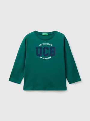 Benetton, Long Sleeve Organic Cotton T-shirt, size 110, Dark Green, Kids United Colors of Benetton