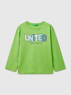 Benetton, Long Sleeve Organic Cotton T-shirt, size 116, Green, Kids United Colors of Benetton