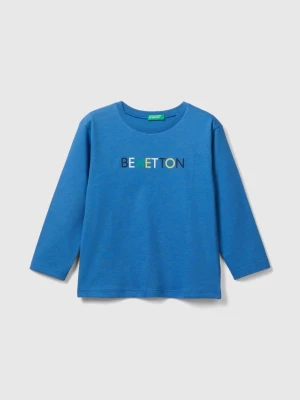 Benetton, Long Sleeve Organic Cotton T-shirt, size 82, Blue, Kids United Colors of Benetton