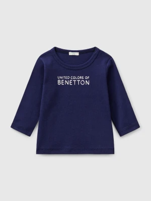 Benetton, Long Sleeve Organic Cotton T-shirt, size 82, Dark Blue, Kids United Colors of Benetton