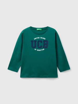 Benetton, Long Sleeve Organic Cotton T-shirt, size 82, Dark Green, Kids United Colors of Benetton