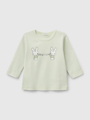 Zdjęcie produktu Benetton, Long Sleeve Cotton T-shirt, size 82, Light Green, Kids United Colors of Benetton