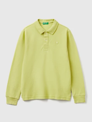 Benetton, Long Sleeve Polo In Cotton, Size: XL, Yellow, Kids United Colors of Benetton