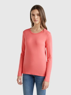 Benetton, Long Sleeve Pure Cotton T-shirt, size XXS, Fuchsia, Women United Colors of Benetton