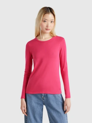 Benetton, Long Sleeve Pure Cotton T-shirt, size XXS, Strawberry, Women United Colors of Benetton