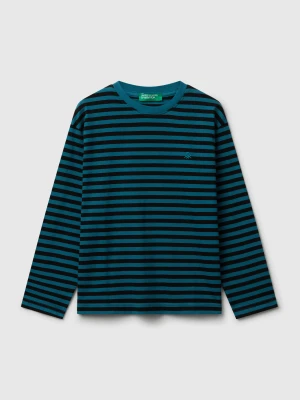 Benetton, Long Sleeve Striped T-shirt, Size: M, Blue, Kids United Colors of Benetton