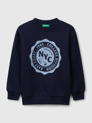 Benetton, Long Sleeve Sweatshirt With Print, Size: 82, Dark Blue, Kids United Colors of Benetton