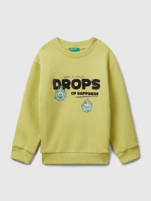 Benetton, Long Sleeve Sweatshirt With Print, Size: 82, Yellow, Kids United Colors of Benetton
