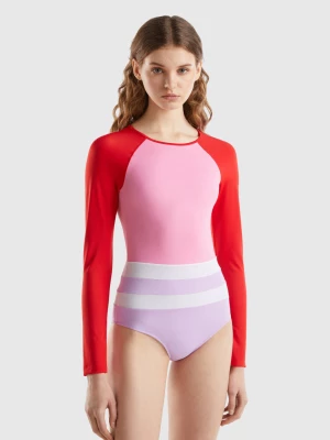 Benetton, Long Sleeve Swimsuit In Econyl®, size 1°, Multi-color, Women United Colors of Benetton