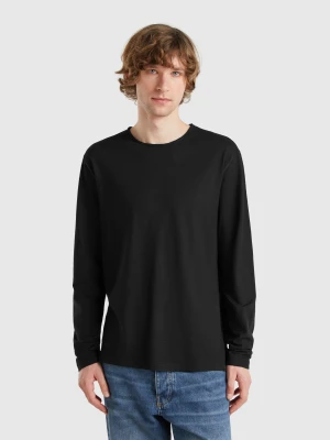 Benetton, Long Sleeve T-shirt In 100% Cotton, size XS, Black, Men United Colors of Benetton