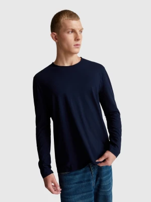 Benetton, Long Sleeve T-shirt In 100% Cotton, Size: XS, Dark Blue, Men United Colors of Benetton