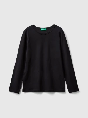 Benetton, Long Sleeve T-shirt In Organic Cotton, size 2XL, Black, Kids United Colors of Benetton