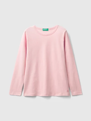 Benetton, Long Sleeve T-shirt In Organic Cotton, size 2XL, Pink, Kids United Colors of Benetton
