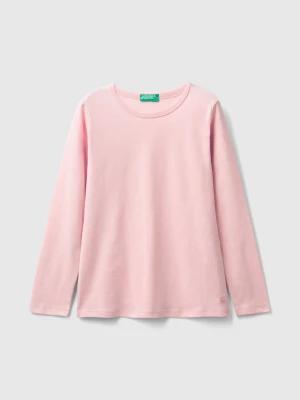 Benetton, Long Sleeve T-shirt In Organic Cotton, size 2XL, Pink, Kids United Colors of Benetton