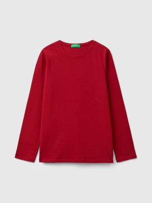 Benetton, Long Sleeve T-shirt In Organic Cotton, size 2XL, Red, Kids United Colors of Benetton