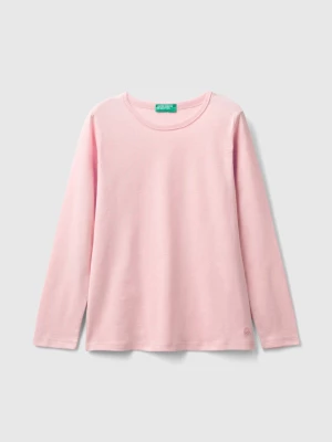 Benetton, Long Sleeve T-shirt In Organic Cotton, size 3XL, Pink, Kids United Colors of Benetton