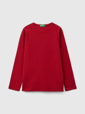 Benetton, Long Sleeve T-shirt In Organic Cotton, size 3XL, Red, Kids United Colors of Benetton