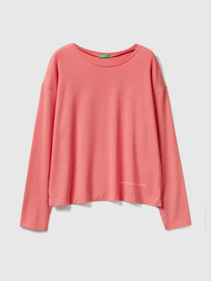 Benetton, Long Sleeve T-shirt In Stretch Modal, Size: XS, Women United Colors of Benetton