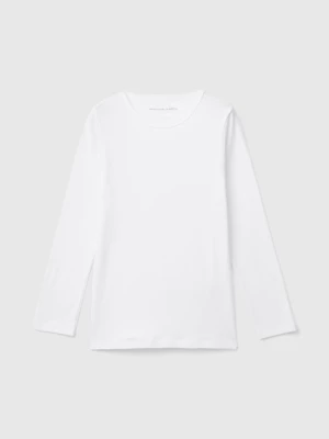 Benetton, Long Sleeve T-shirt In Warm Cotton, size XS, White, Kids United Colors of Benetton