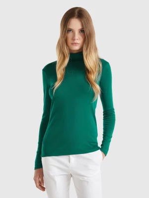 Benetton, Long Sleeve T-shirt With High Neck, size XS, Dark Green, Women United Colors of Benetton