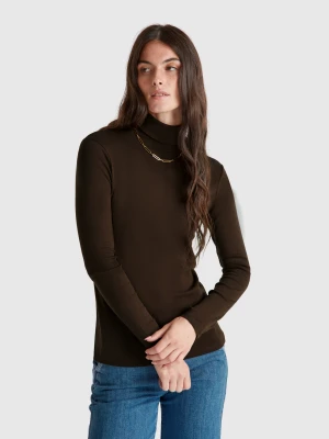 Benetton, Long Sleeve T-shirt With High Neck, size XXS, Brown, Women United Colors of Benetton