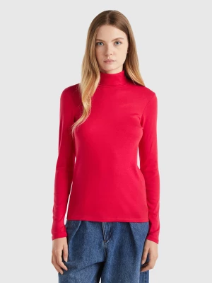 Benetton, Long Sleeve T-shirt With High Neck, size XXS, Red, Women United Colors of Benetton