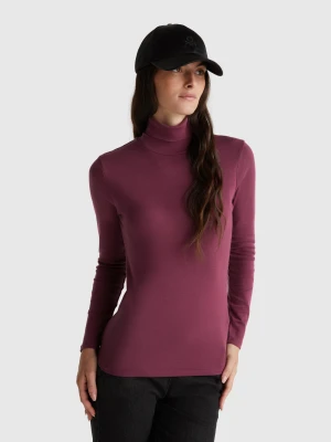 Benetton, Long Sleeve T-shirt With High Neck, size XXS, Violet, Women United Colors of Benetton