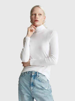 Benetton, Long Sleeve T-shirt With High Neck, size XXS, White, Women United Colors of Benetton