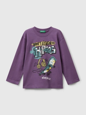 Benetton, Long Sleeve T-shirt With Print, size 116, , Kids United Colors of Benetton