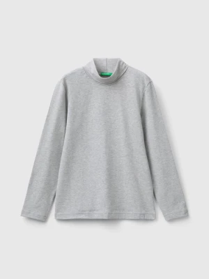 Benetton, Long Sleeve Turtleneck T-shirt, size 2XL, Light Gray, Kids United Colors of Benetton