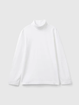 Benetton, Long Sleeve Turtleneck T-shirt, size 2XL, White, Kids United Colors of Benetton