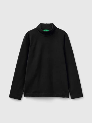Benetton, Long Sleeve Turtleneck T-shirt, size M, Black, Kids United Colors of Benetton