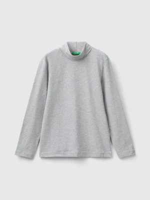 Benetton, Long Sleeve Turtleneck T-shirt, size M, Light Gray, Kids United Colors of Benetton