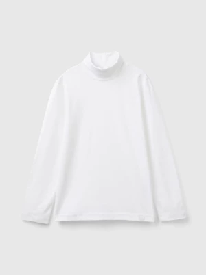 Benetton, Long Sleeve Turtleneck T-shirt, size M, White, Kids United Colors of Benetton