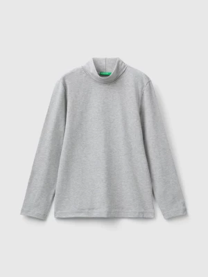 Benetton, Long Sleeve Turtleneck T-shirt, size S, Light Gray, Kids United Colors of Benetton