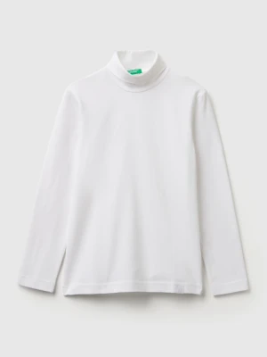 Benetton, Long Sleeve Turtleneck T-shirt, Size: XL, White, Kids United Colors of Benetton