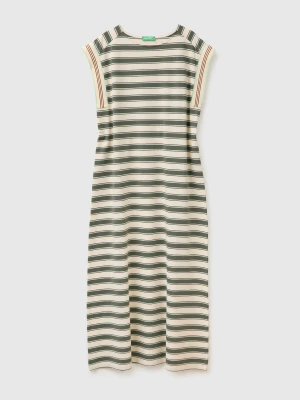 Benetton, Long Striped Dress, Size: XS, Creamy White, Women United Colors of Benetton