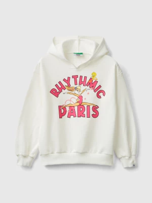 Benetton, ©looney Tunes Hoodie, size L, Creamy White, Kids United Colors of Benetton