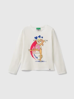 Benetton, ©looney Tunes T-shirt In Warm Organic Cotton, size 3XL, Creamy White, Kids United Colors of Benetton