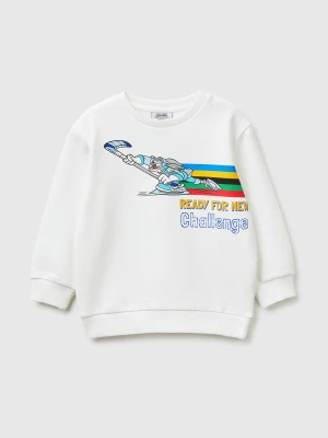Benetton, Looney Tunes X Olympic Collection Cream Sweatshirt, Size: 116, Creamy White, Kids United Colors of Benetton