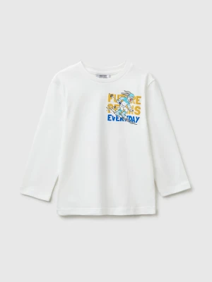 Benetton, Looney Tunes X Olympic Collection Cream T-shirt, Size: 116, Creamy White, Kids United Colors of Benetton