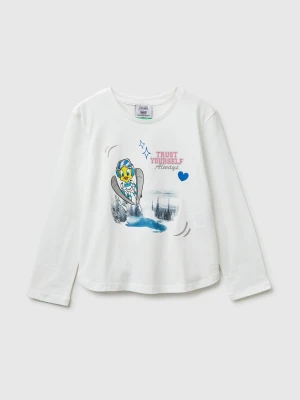 Benetton, Looney Tunes X Olympic Collection Cream T-shirt, Size: XL, Creamy White, Kids United Colors of Benetton